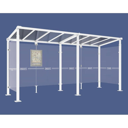 Cityscape Direct Milan Bus Shelter 5000mm / White (RAL 9010) / With cladding on both sides