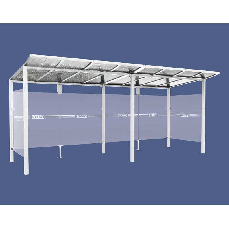 Cityscape Direct Modulo Bus Shelter 5000mm / White (RAL 9010) / With cladding on both sides