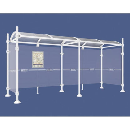 Cityscape Direct Province City Bus Shelter 5000mm / White (RAL 9010) / With cladding on both sides
