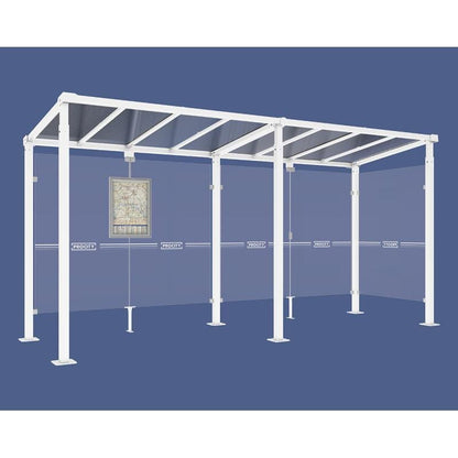 Cityscape Direct Milan Bus Shelter 5000mm / White (RAL 9010) / With cladding on one side