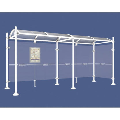 Cityscape Direct Province Agora Bus Shelter 5000mm / White (RAL 9010) / With cladding on one side