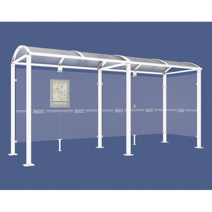 Cityscape Direct Voute Bus Shelter 5000mm / White (RAL 9010) / With cladding on one side