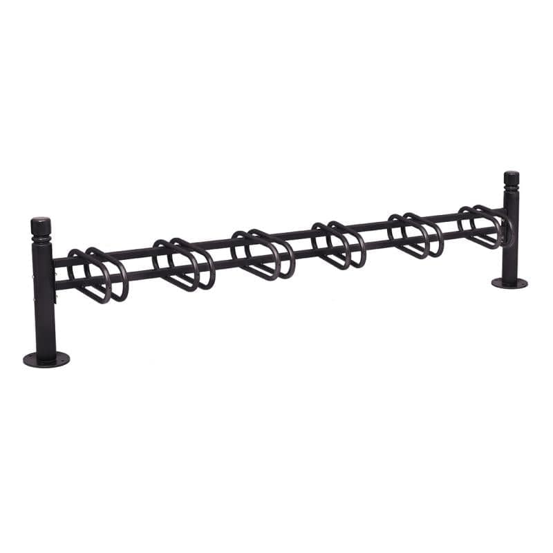 Cityscape Direct Province Bicycle Rack - Single Sided 6 Spaces / Black (RAL 9005) / City