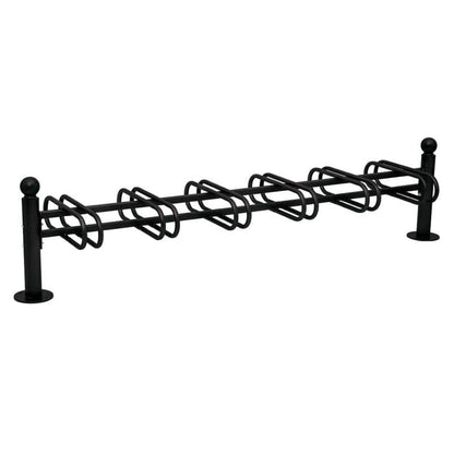Cityscape Direct Province Bicycle Rack - Double Sided 6 Spaces / Black (RAL 9005) / Sphere