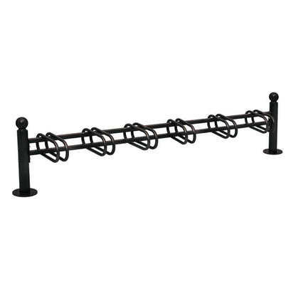Cityscape Direct Province Bicycle Rack - Single Sided 6 Spaces / Black (RAL 9005) / Sphere