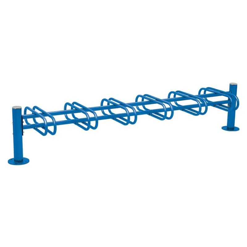 Cityscape Direct Province Bicycle Rack - Double Sided 6 Spaces / Blue (RAL 5010) / Brushed Steel