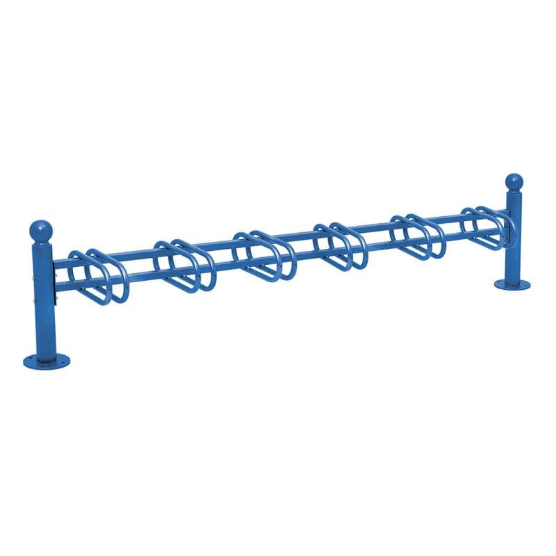 Cityscape Direct Province Bicycle Rack - Single Sided 6 Spaces / Blue (RAL 5010) / Sphere