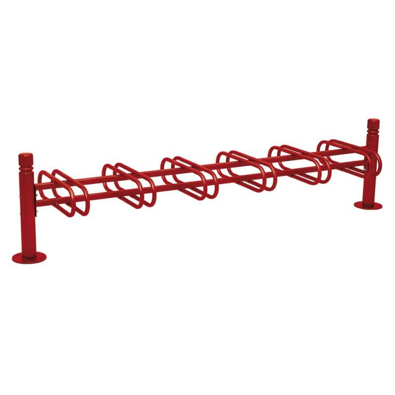 Cityscape Direct Province Bicycle Rack - Double Sided 6 Spaces / Burgundy (RAL 3004) / City