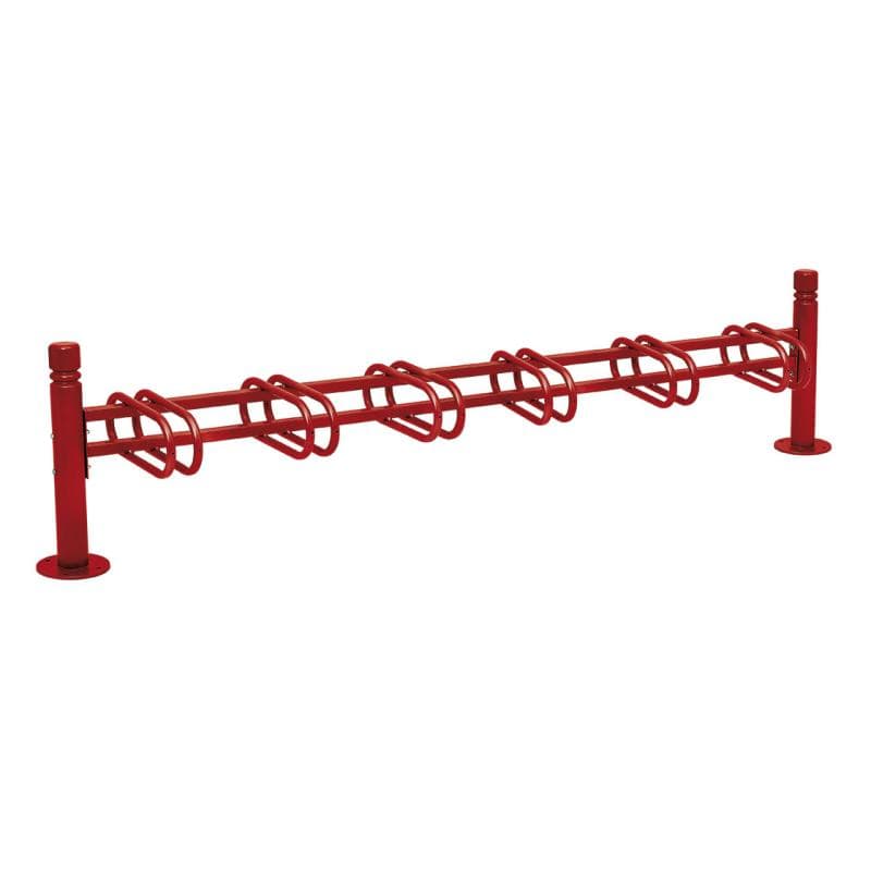 Cityscape Direct Province Bicycle Rack - Single Sided 6 Spaces / Burgundy (RAL 3004) / City