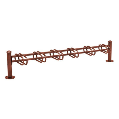 Cityscape Direct Province Bicycle Rack - Single Sided 6 Spaces / Corten Effect / Agora