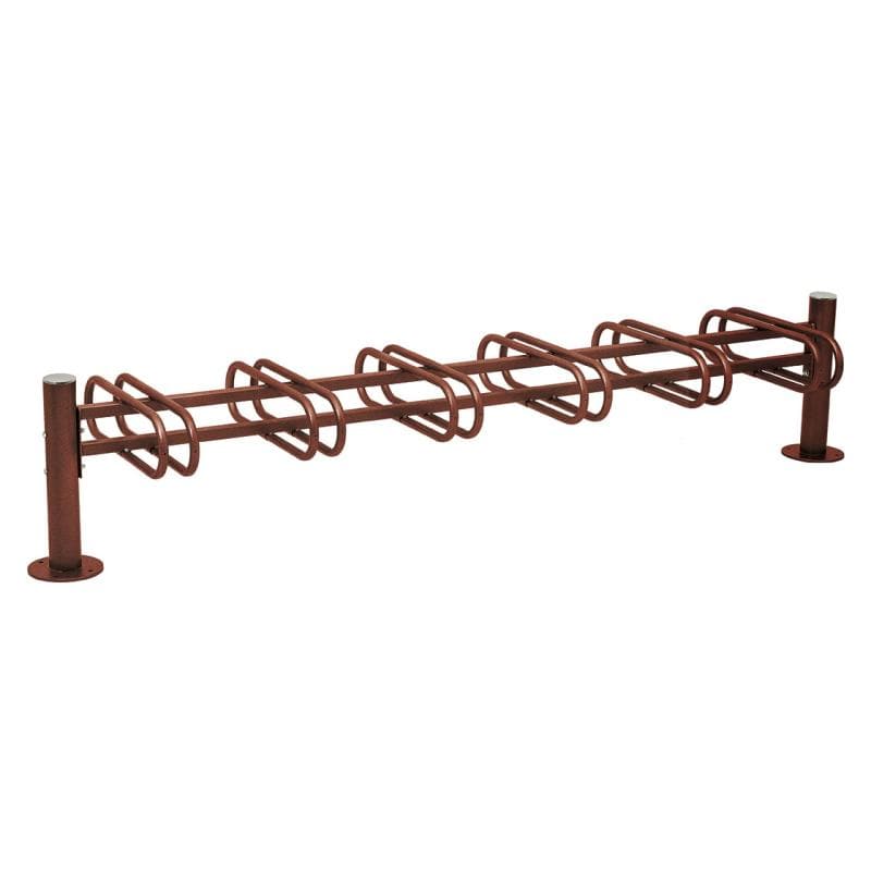 Cityscape Direct Province Bicycle Rack - Double Sided 6 Spaces / Corten Effect / Brushed Steel