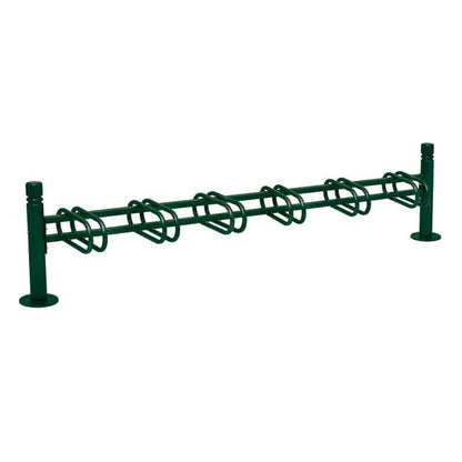 Cityscape Direct Province Bicycle Rack - Single Sided 6 Spaces / Green (RAL 6005) / City