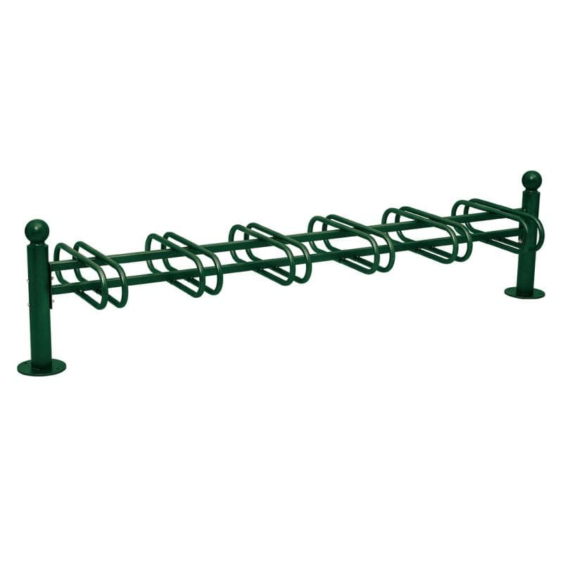 Cityscape Direct Province Bicycle Rack - Double Sided 6 Spaces / Green (RAL 6005) / Sphere