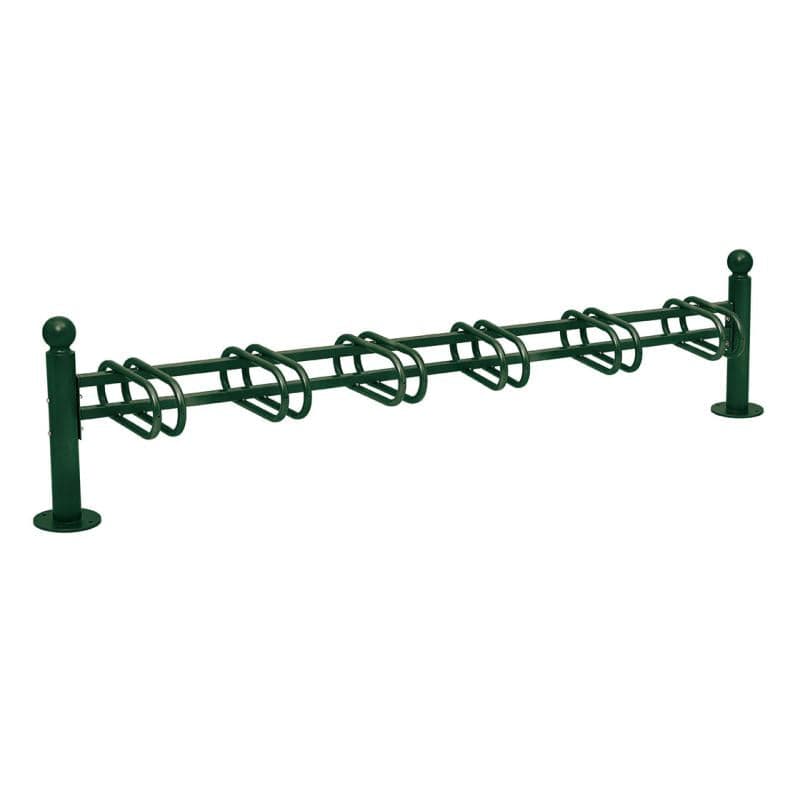 Cityscape Direct Province Bicycle Rack - Single Sided 6 Spaces / Green (RAL 6005) / Sphere