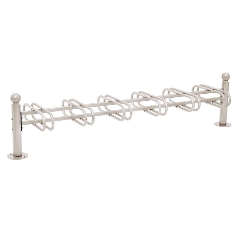 Cityscape Direct Province Bicycle Rack - Double Sided 6 Spaces / Light Grey (RAL 7044) / Sphere