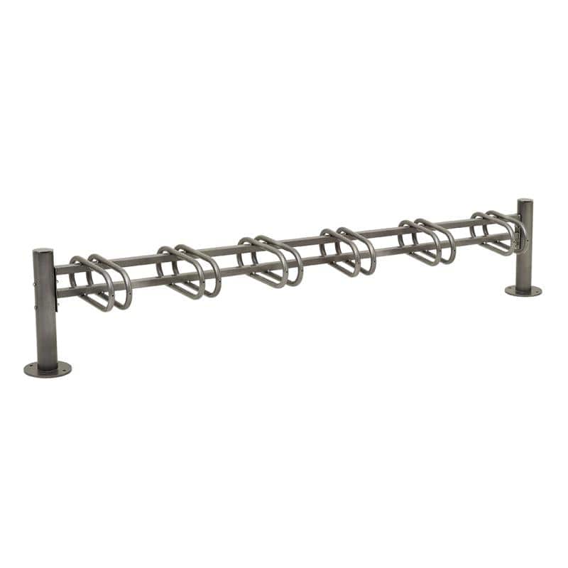 Cityscape Direct Province Bicycle Rack - Single Sided 6 Spaces / Procity Grey / Brushed Steel