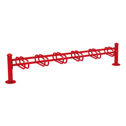 Cityscape Direct Province Bicycle Rack - Single Sided 6 Spaces / Red (RAL 3020) / Agora