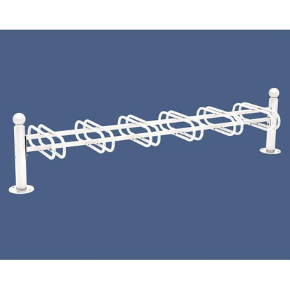 Cityscape Direct Province Bicycle Rack - Double Sided 6 Spaces / White (RAL 9010) / Sphere