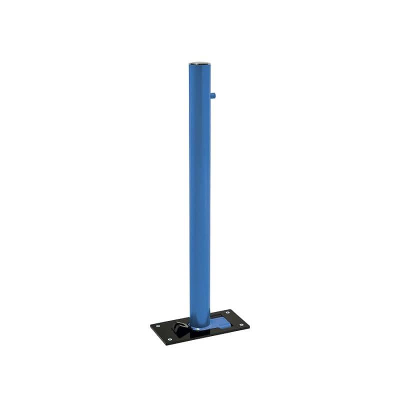 Cityscape Direct Province Brushed Steel Folding Bollard 76mm diameter / Blue (RAL 5010)