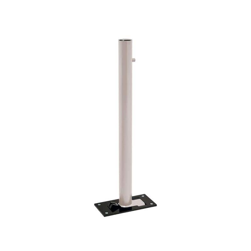 Cityscape Direct Province Brushed Steel Folding Bollard 76mm diameter / Light Grey (RAL 7044)
