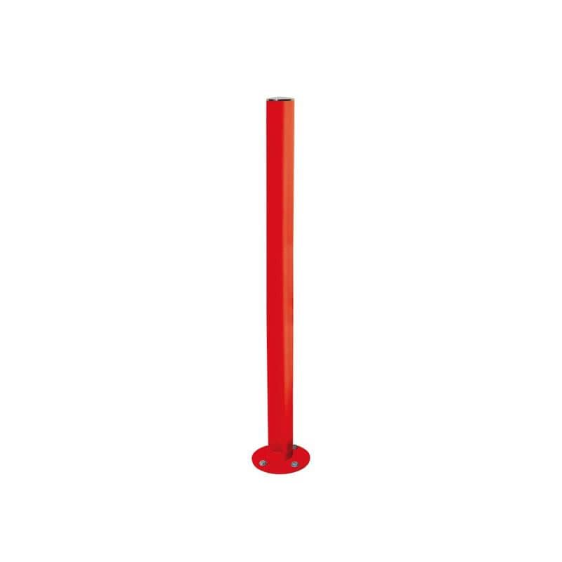 Cityscape Direct Province Brushed Steel Inclining 'Impact' Bollard 76mm diameter / Red (RAL 3020)