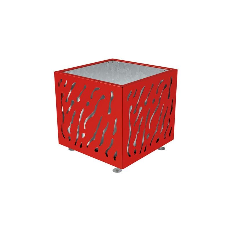 Cityscape Direct Venice Planter 790 x 790 x 760mm high / Red (RAL 3020) / Galvanised steel