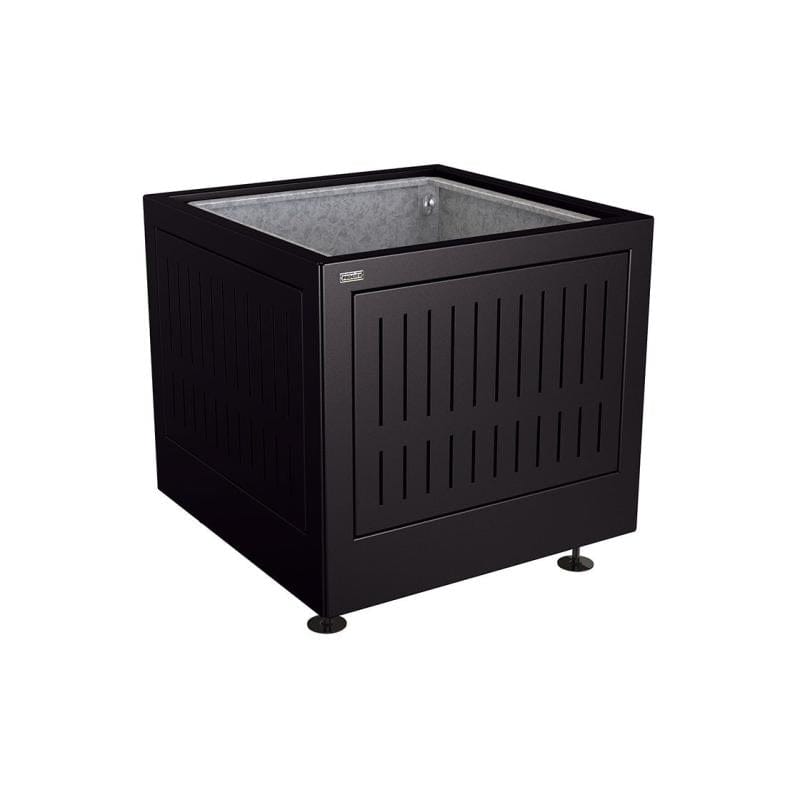 Cityscape Direct Silaos Planter (Steel) 800 x 800 x 700mm high / Black (RAL 9005) / With internal planter and reinforced lifting rings