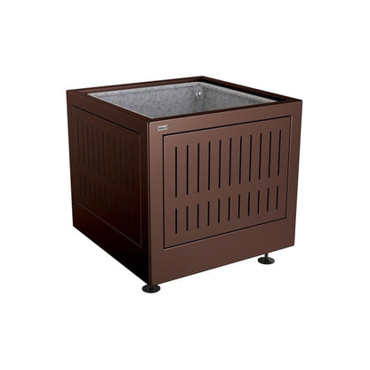 Cityscape Direct Silaos Planter (Steel) 800 x 800 x 700mm high / Brown (RAL 8017) / With internal planter and reinforced lifting rings
