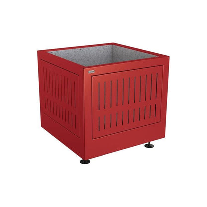 Cityscape Direct Silaos Planter (Steel) 800 x 800 x 700mm high / Burgundy (RAL 3004) / Galvanised steel