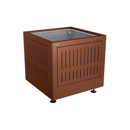 Cityscape Direct Silaos Planter (Steel) 800 x 800 x 700mm high / Corten Effect / With internal planter and reinforced lifting rings
