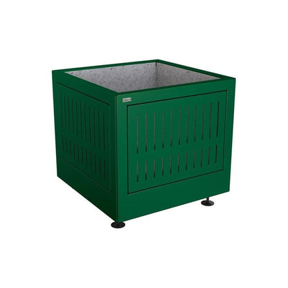 Cityscape Direct Silaos Planter (Steel) 800 x 800 x 700mm high / Green (RAL 6005) / Galvanised steel