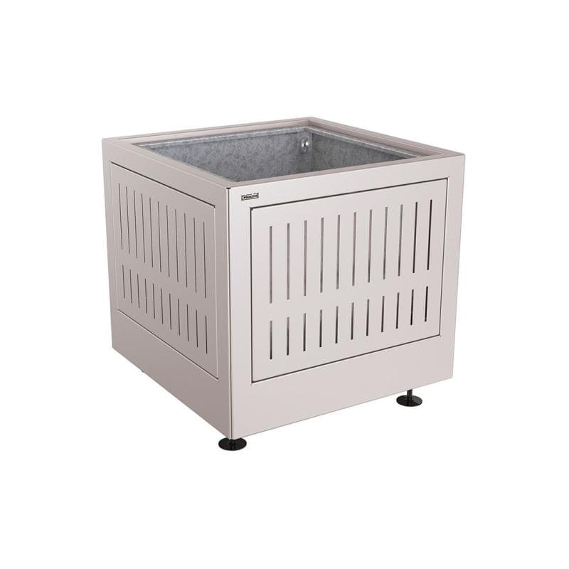 Cityscape Direct Silaos Planter (Steel) 800 x 800 x 700mm high / Light Grey (RAL 7044) / With internal planter and reinforced lifting rings