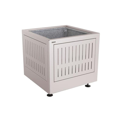 Cityscape Direct Silaos Planter (Steel) 800 x 800 x 700mm high / Light Grey (RAL 7044) / With internal planter and reinforced lifting rings
