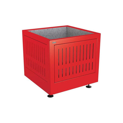 Cityscape Direct Silaos Planter (Steel) 800 x 800 x 700mm high / Red (RAL 3020) / Galvanised steel