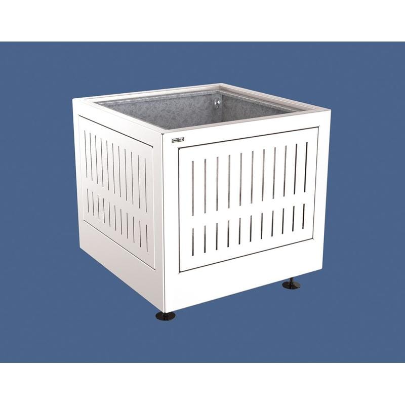 Cityscape Direct Silaos Planter (Steel) 800 x 800 x 700mm high / White (RAL 9010) / With internal planter and reinforced lifting rings