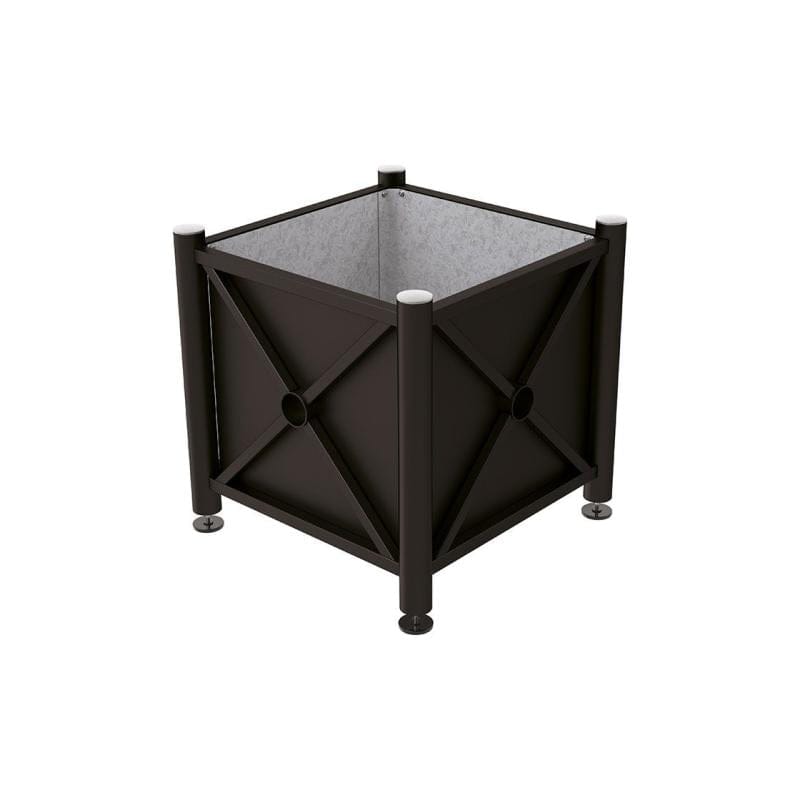 Cityscape Direct Province Brushed Steel Planter (Steel) 800 x 800 x 750mm high / Black (RAL 9005) / Galvanised steel