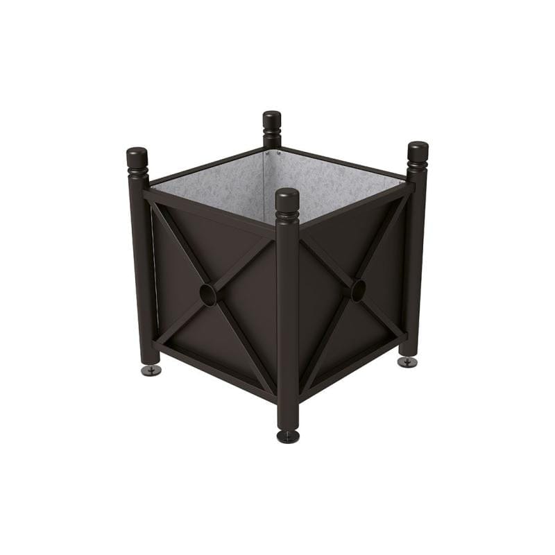 Cityscape Direct Province City Planter (Steel) 800 x 800 x 750mm high / Black (RAL 9005) / Galvanised steel
