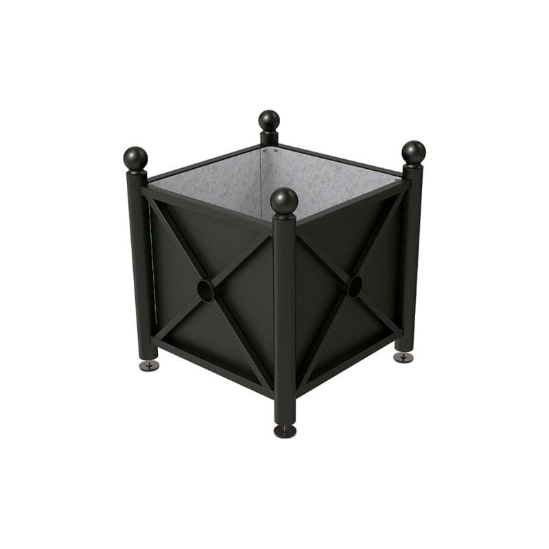 Cityscape Direct Province Sphere Planter (Steel) 800 x 800 x 750mm high / Black (RAL 9005) / Galvanised steel