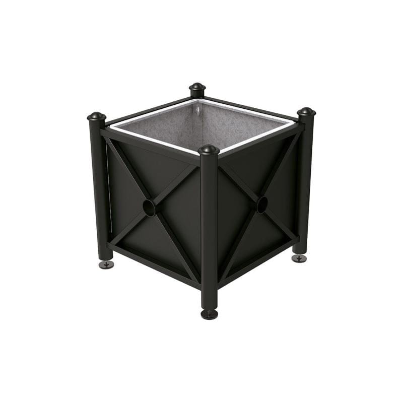 Cityscape Direct Province Agora Planter (Steel) 800 x 800 x 750mm high / Black (RAL 9005) / With inserts for use with lifting rings