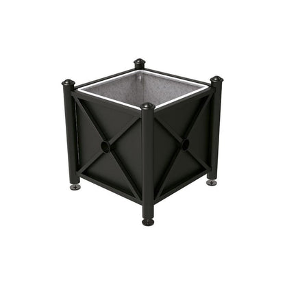 Cityscape Direct Province Agora Planter (Steel) 800 x 800 x 750mm high / Black (RAL 9005) / With inserts for use with lifting rings