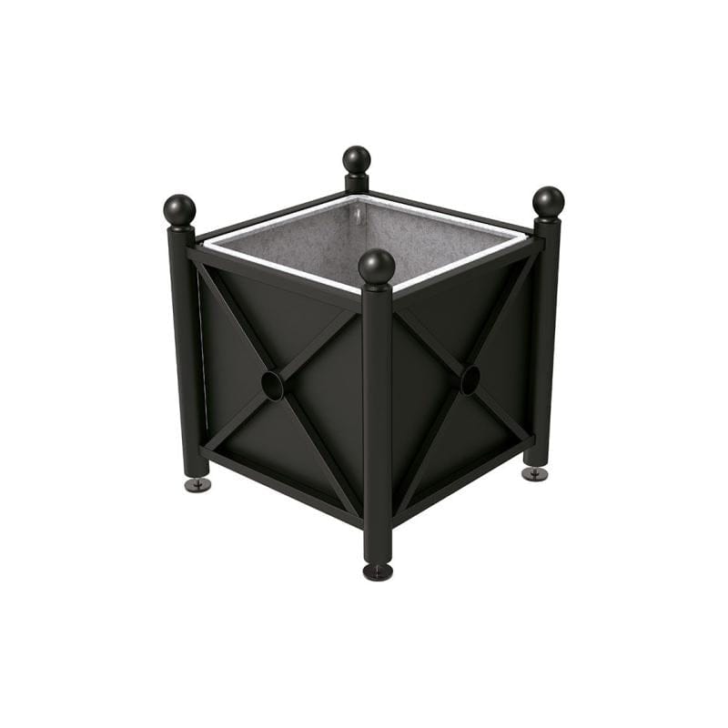 Cityscape Direct Province Sphere Planter (Steel) 800 x 800 x 750mm high / Black (RAL 9005) / With inserts for use with lifting rings