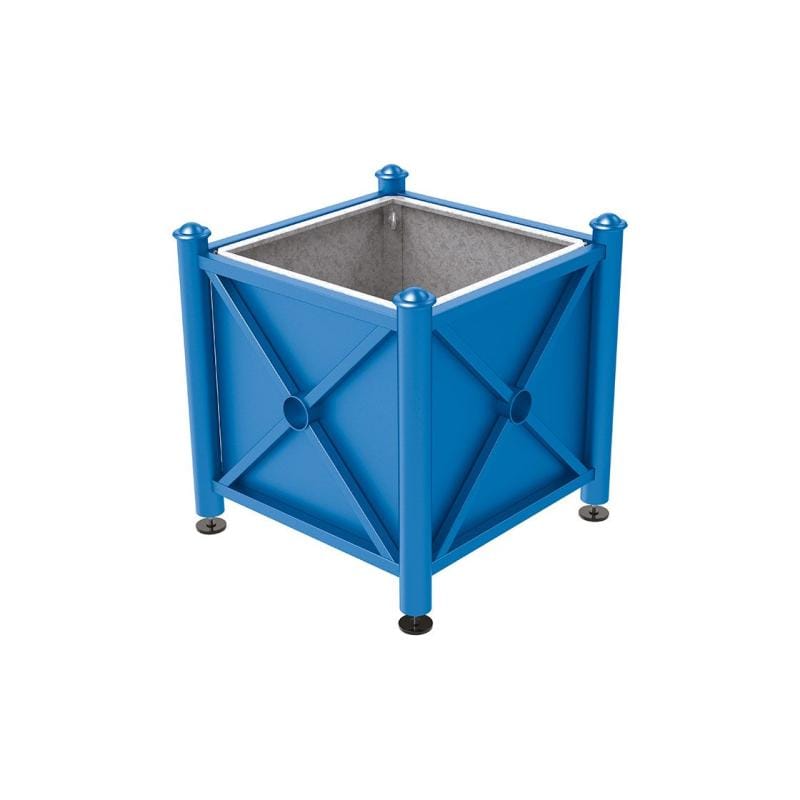 Cityscape Direct Province Agora Planter (Steel) 800 x 800 x 750mm high / Blue (RAL 5010) / With inserts for use with lifting rings