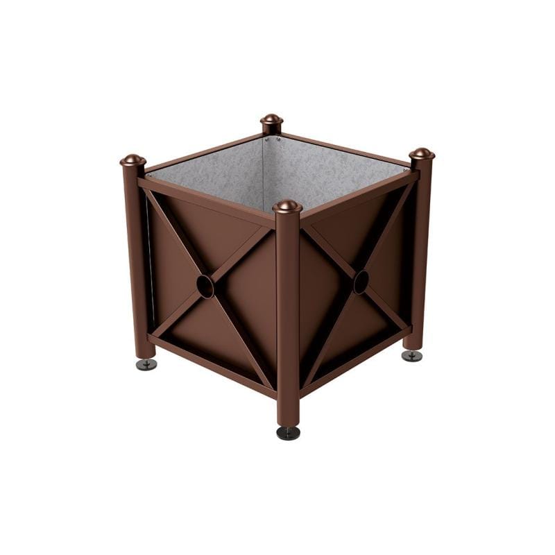 Cityscape Direct Province Agora Planter (Steel) 800 x 800 x 750mm high / Brown (RAL 8017) / Galvanised steel