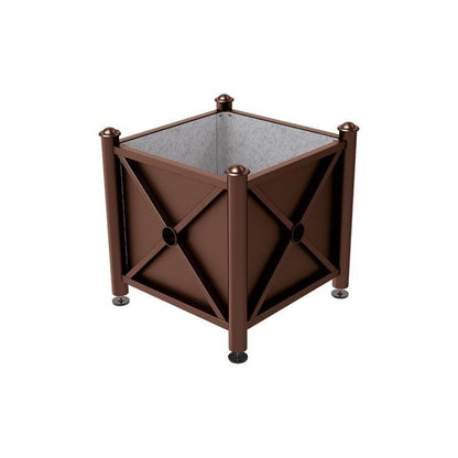 Cityscape Direct Province Agora Planter (Steel) 800 x 800 x 750mm high / Brown (RAL 8017) / Galvanised steel