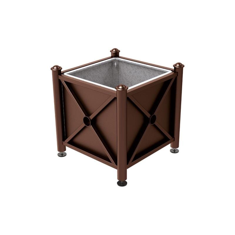 Cityscape Direct Province Agora Planter (Steel) 800 x 800 x 750mm high / Brown (RAL 8017) / With inserts for use with lifting rings
