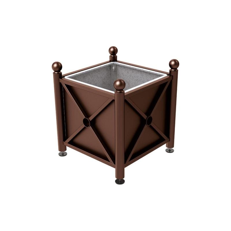 Cityscape Direct Province Sphere Planter (Steel) 800 x 800 x 750mm high / Brown (RAL 8017) / With inserts for use with lifting rings
