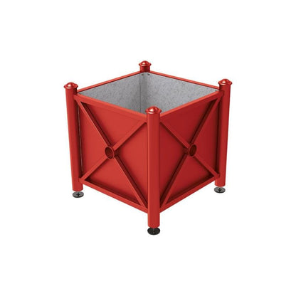 Cityscape Direct Province Agora Planter (Steel) 800 x 800 x 750mm high / Burgundy (RAL 3004) / Galvanised steel