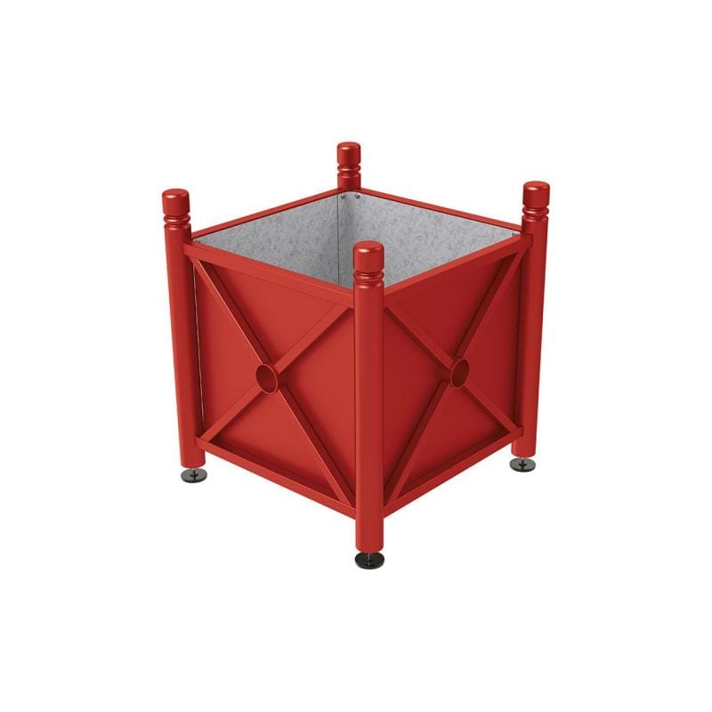 Cityscape Direct Province City Planter (Steel) 800 x 800 x 750mm high / Burgundy (RAL 3004) / Galvanised steel