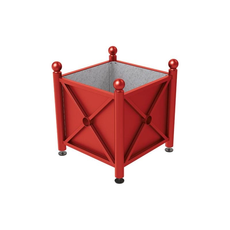 Cityscape Direct Province Sphere Planter (Steel) 800 x 800 x 750mm high / Burgundy (RAL 3004) / Galvanised steel
