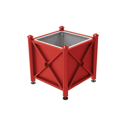 Cityscape Direct Province Agora Planter (Steel) 800 x 800 x 750mm high / Burgundy (RAL 3004) / With inserts for use with lifting rings